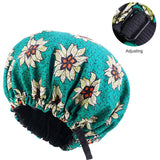 Oversize Africa Print Invisible Adjustable Round Hat Satin