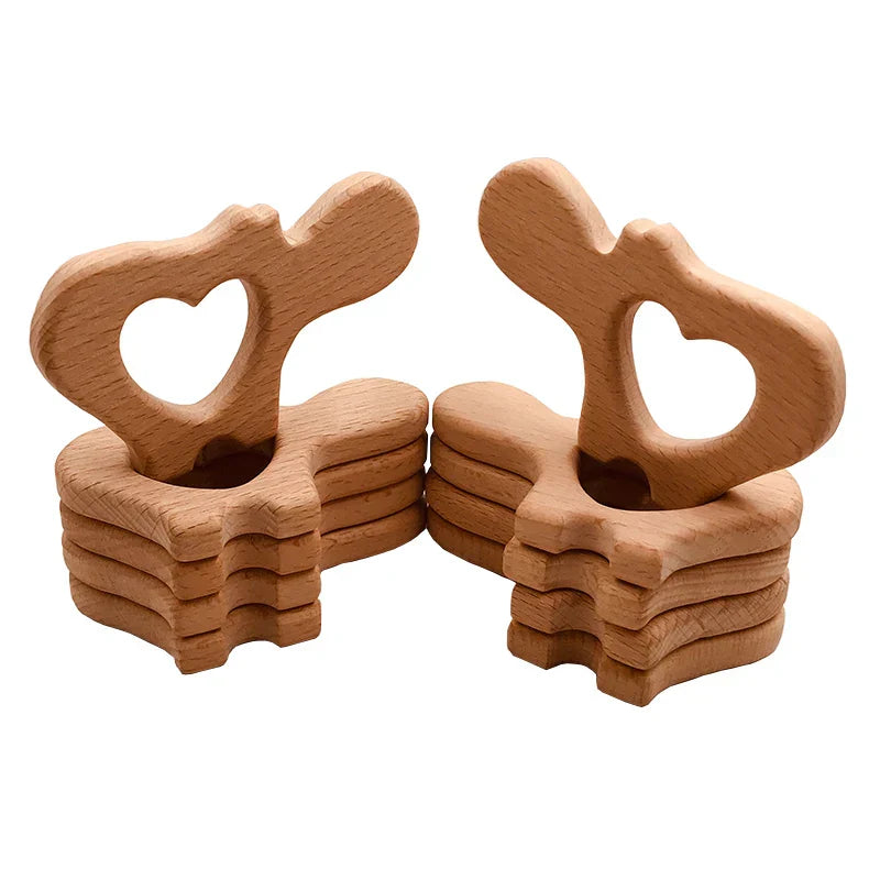 Kissteether 10pc/lot Organic Baby Wooden Teether Natural Teething