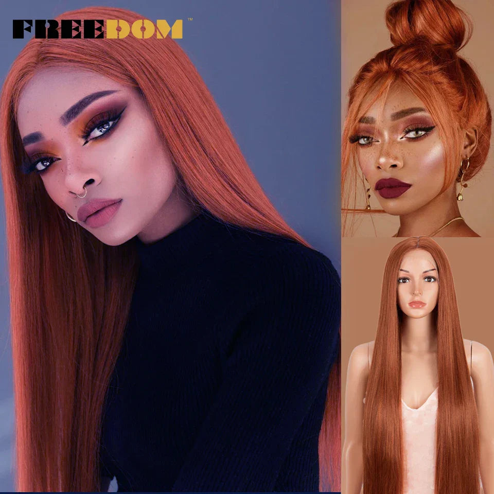 FREEDOM Synthetic Lace Front Wigs For Women Super