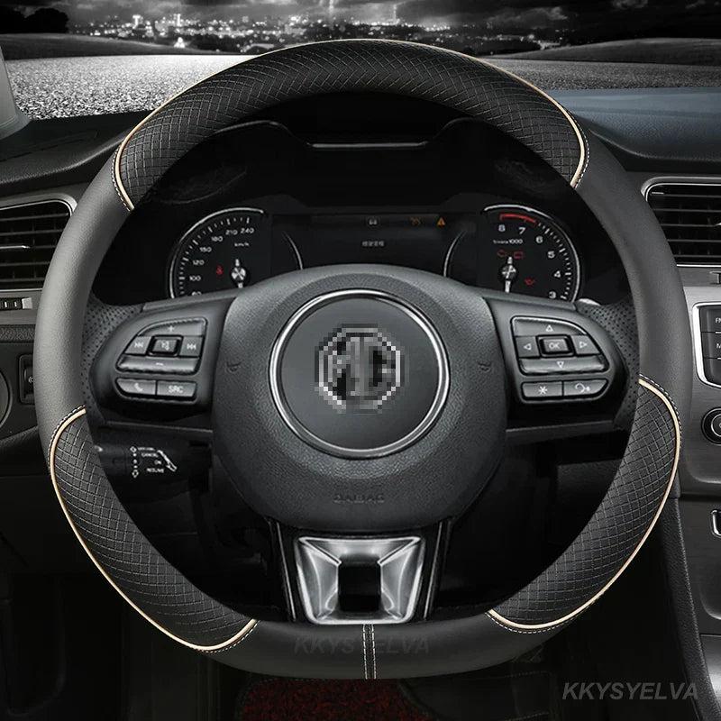 Microfiber Leather Car Steering Wheel Cover 38cm 15"