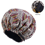 Oversize Africa Print Invisible Adjustable Round Hat Satin