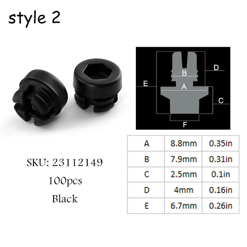 100pcs Various Sizes Wheel Rivets Nuts For Rim