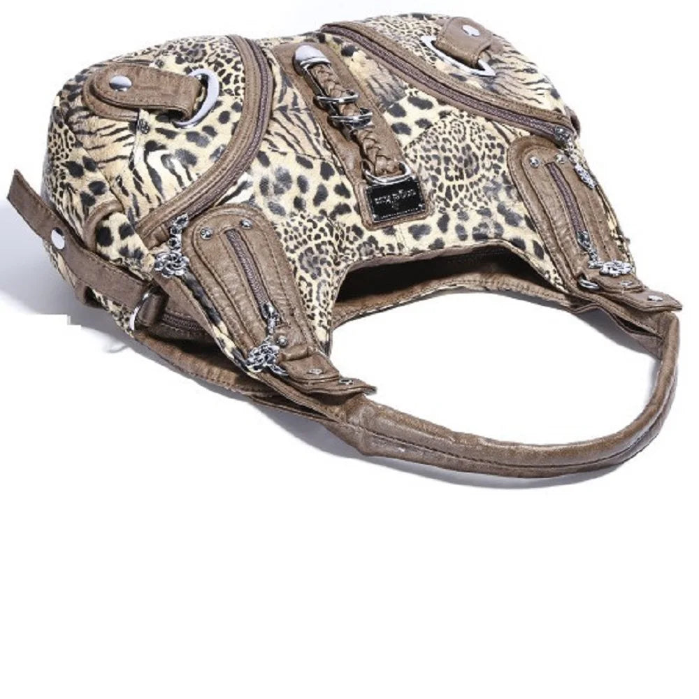 Angelkiss Women Handbags Leopard Bag Top-handle Handbag Fashion
