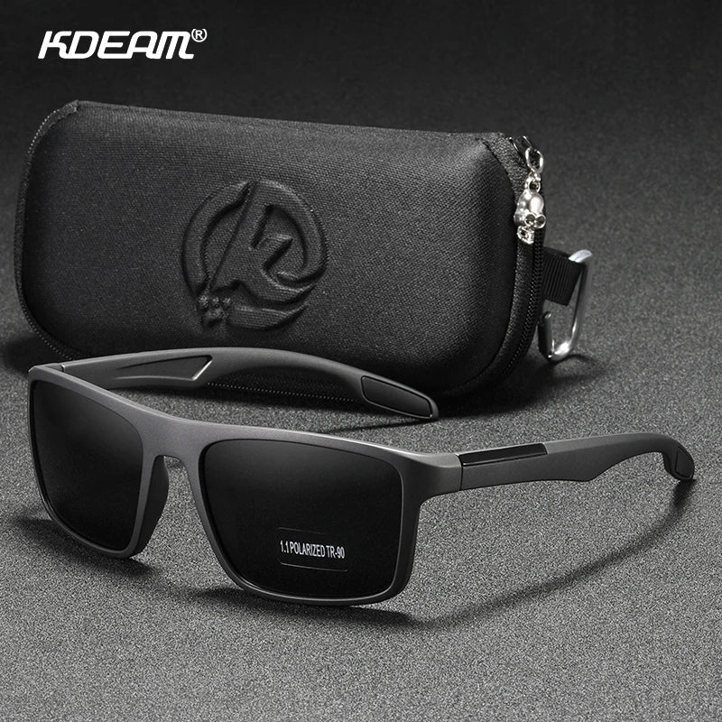 KDEAM Rectangular Ultra Light TR90 Sunglasses Men Polarized