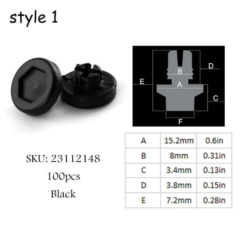 100pcs Various Sizes Wheel Rivets Nuts For Rim