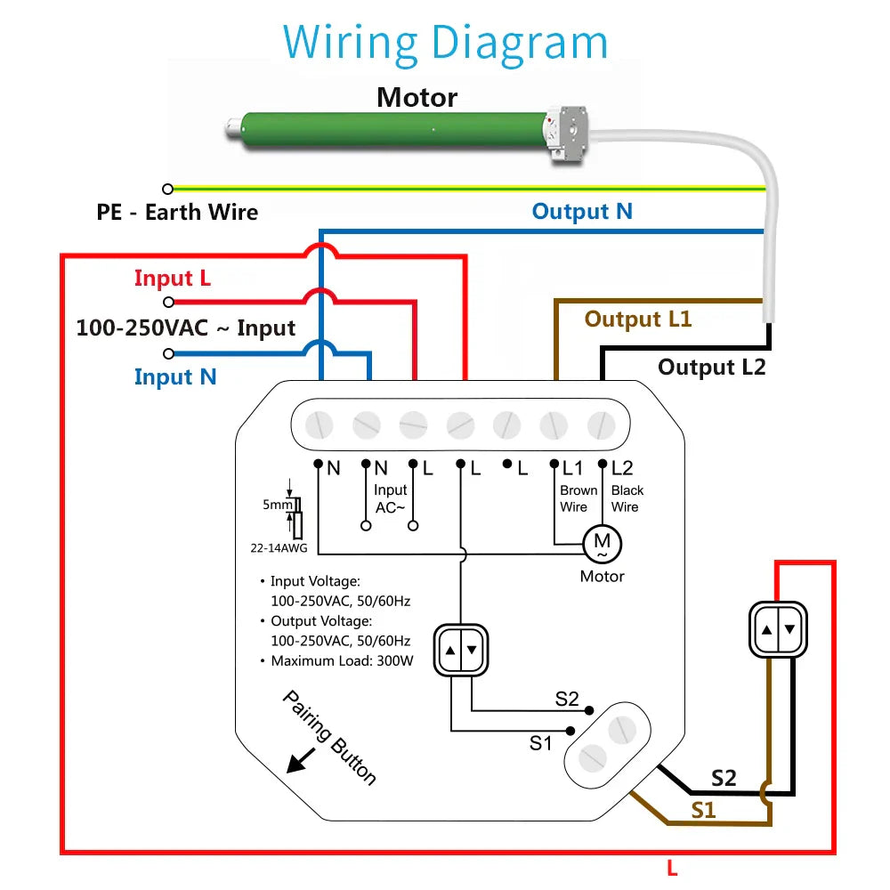 WiFi Curtain Roller Shutter Switch Module with RF
