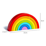 Kids Wooden Toy Montessori Rainbow Building Blocks DIY