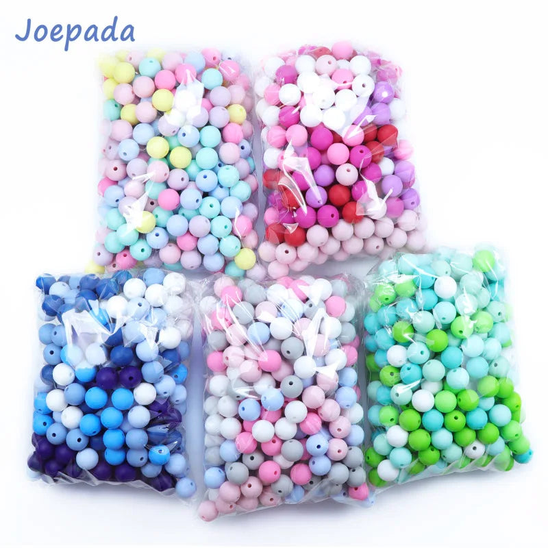 Joepeada 300Pcs/lots 12mm Round Silicone Teething Beads Food