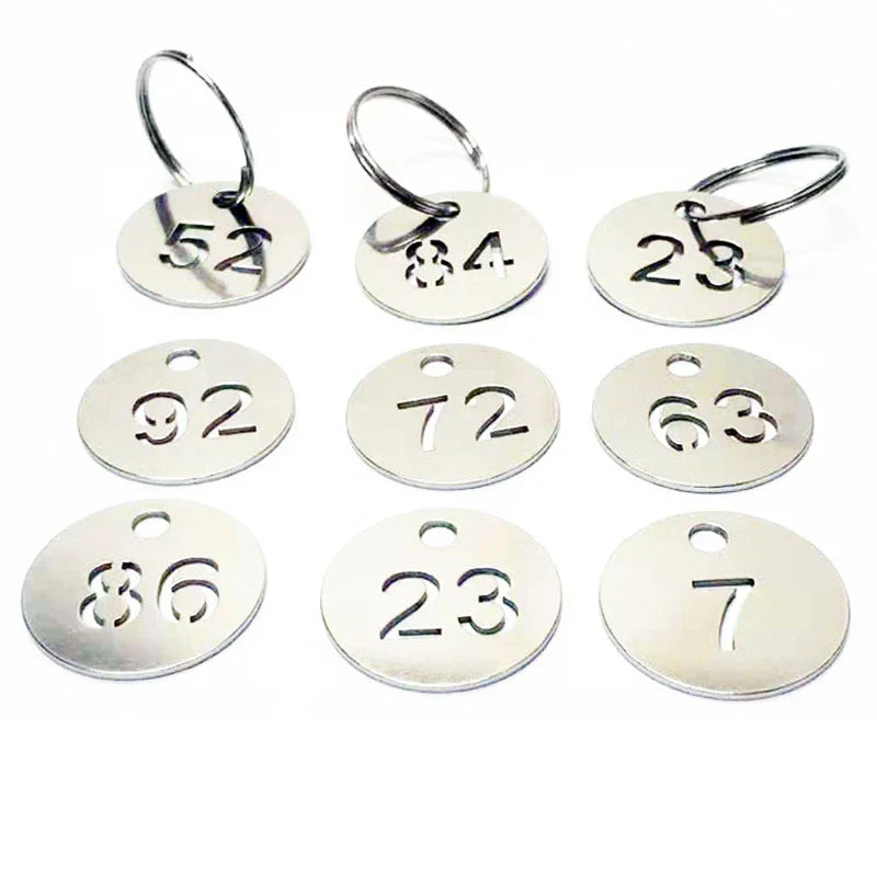 Pareto 23mm Number Tag Stainless Steel Key Chain