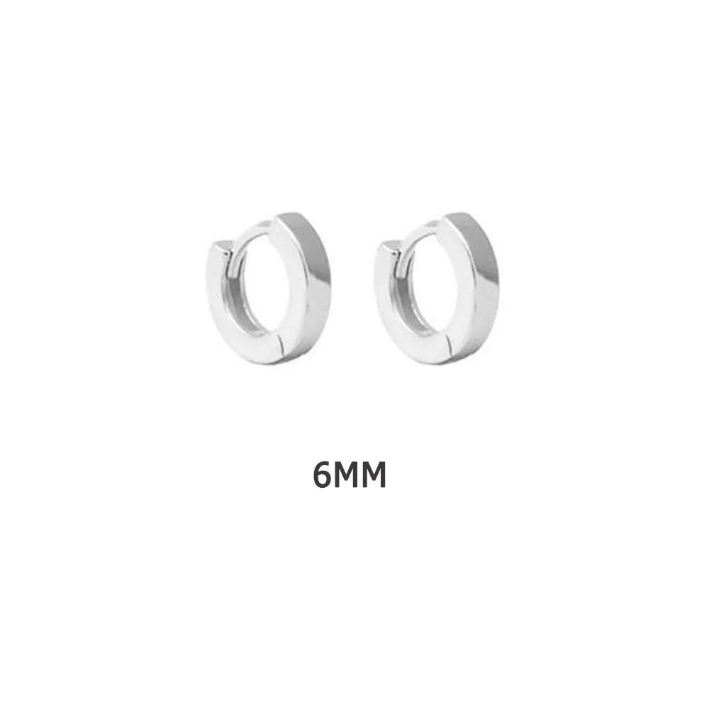 ANDYWEN 925 Sterling Silver Gold Plain 5mm 6mm