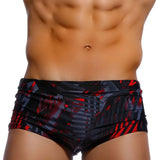 Sexy Summer Men Swimwear Swimsuits Square Graffiti Surf