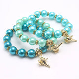 Alloy Aladdin magic lamp pearl girls Beaded bracelet