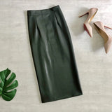 Neophil 74cm Women's Winter Pu Leather Midi Skirts