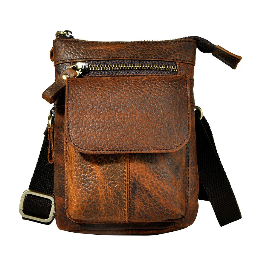 Original Leather Male Casual Design Mini Shoulder Messenger