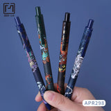 4PCS/Set Cool Chinese Dragon Pattern Gel Pen Black