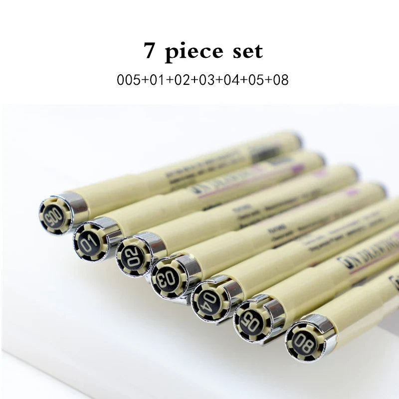 3/6/7/Pcs Pigma Micron Pen Liner Ink Marker Pen