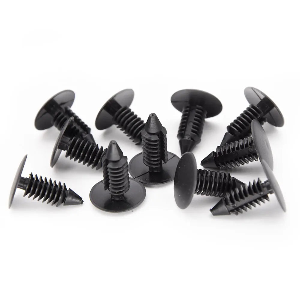 10Pcs/Set Black Plastic Rivets Clips 7.8mm Hole Car