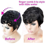 Pixie Cut Wig Full Machine Made perruque cheveux humain Glueless Short Bob парики женские Cheap Glueless Brazilian Remy Hair