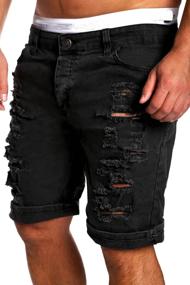 New Mens Denim Chino Fashion Shorts Washed Denim