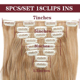 S-noilite Synthetic 24inch 140g 8PCS/set Clip In On