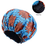 Oversize Africa Print Invisible Adjustable Round Hat Satin