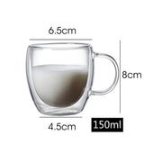 Transparent Glass Cup Milk Whiskey Tea Beer Double