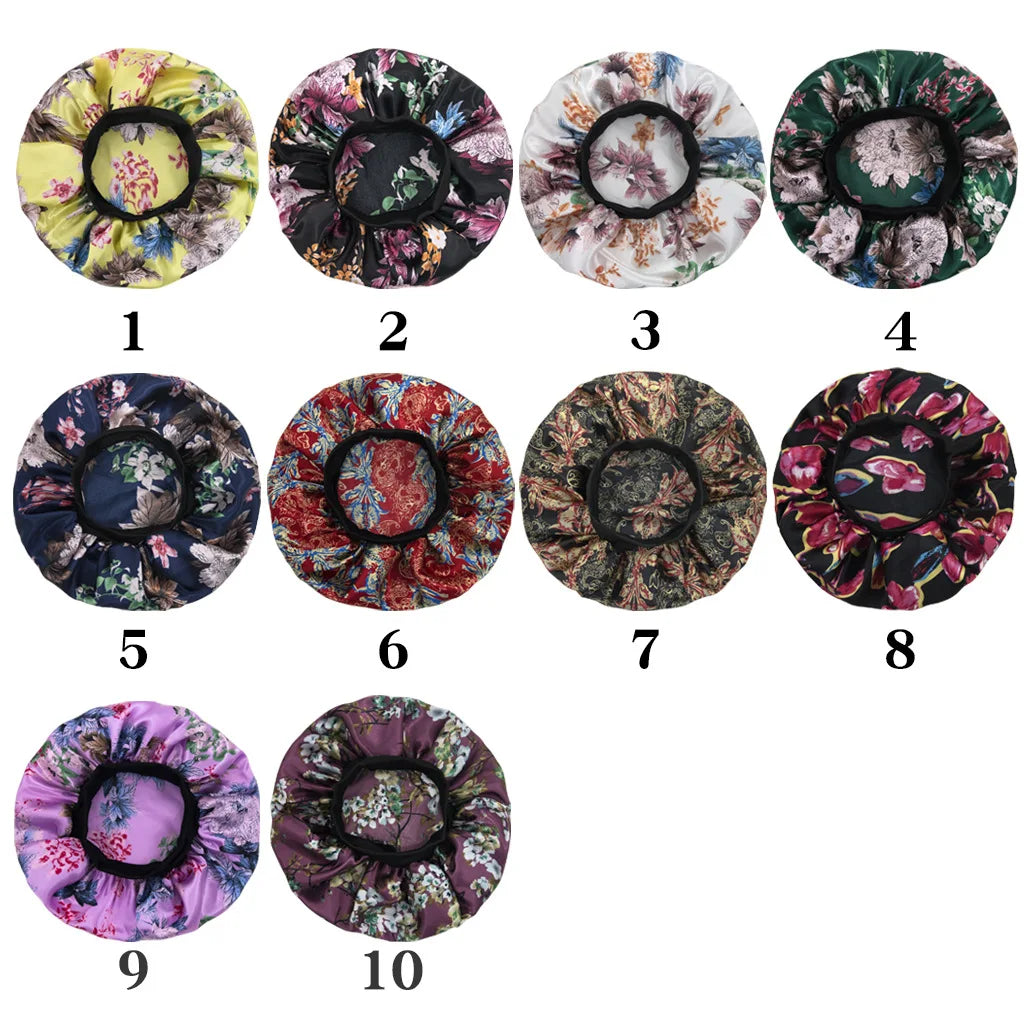 Multicolor Printed African Pattern Nightcap Set