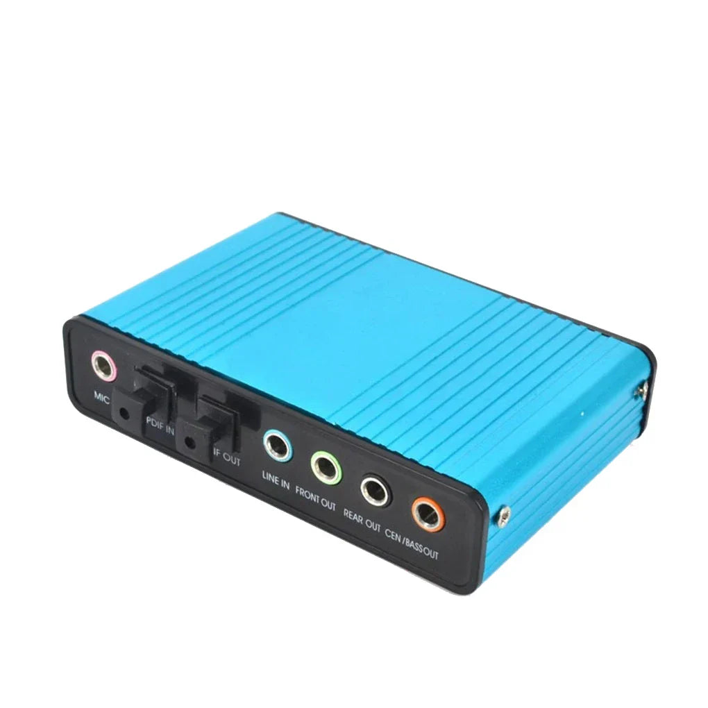 Sound Card Adapter 6 Channels External Converters Retractable