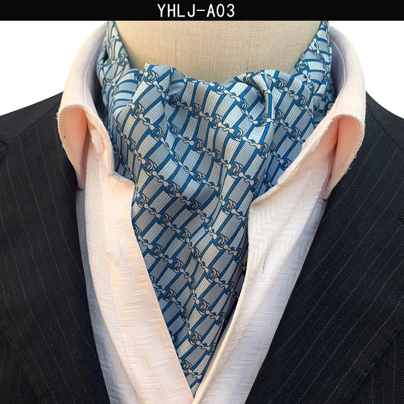 Men Vintage Polka Dot Wedding Formal Cravat Ascot