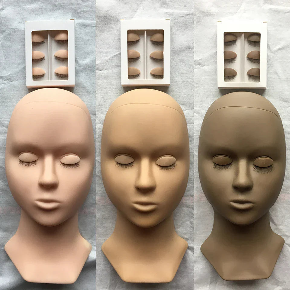 Mannequin Head for Eyelashes Handmade Practice Silicone Lash