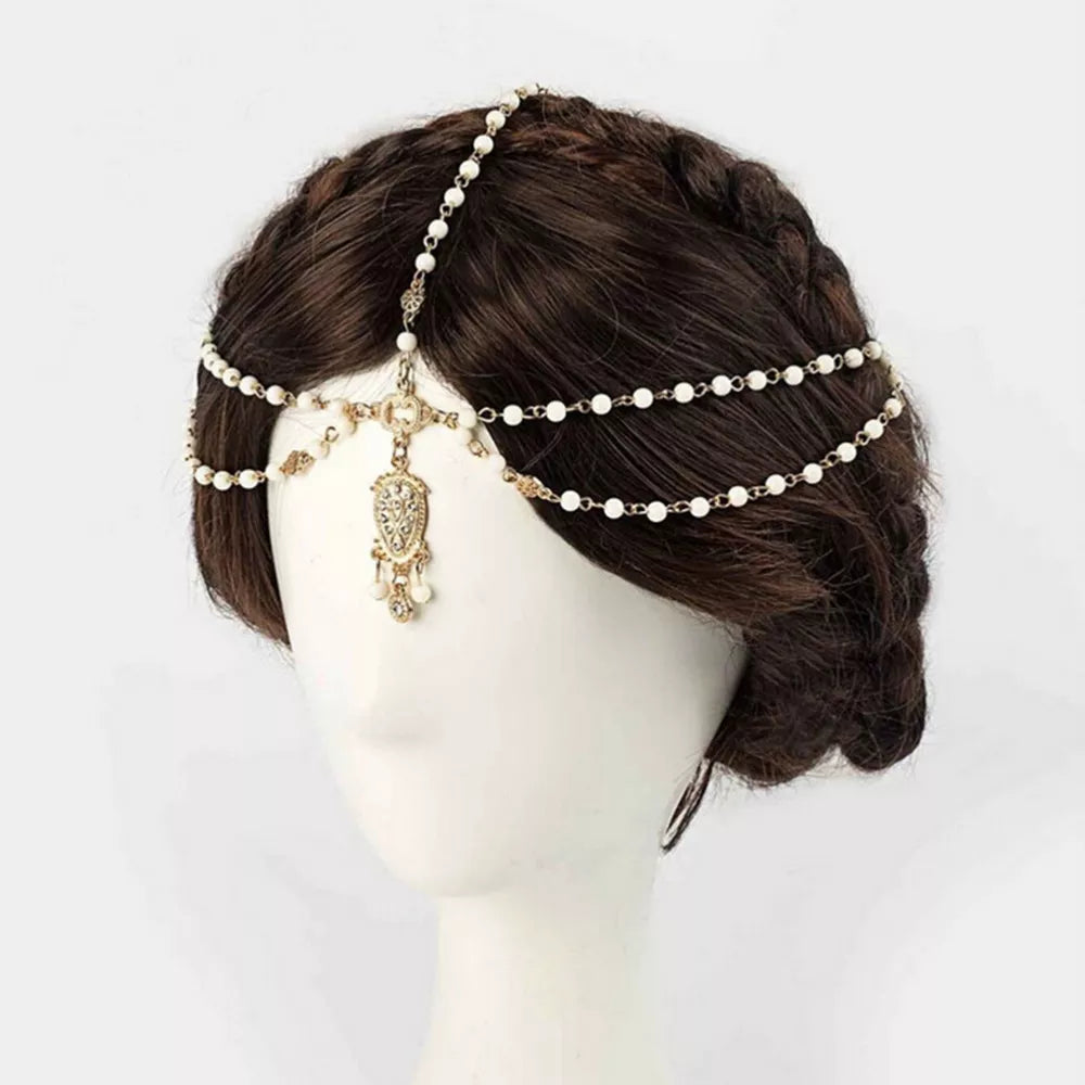1PCS Fashion Indian Boho Hair Decoration Headbands white