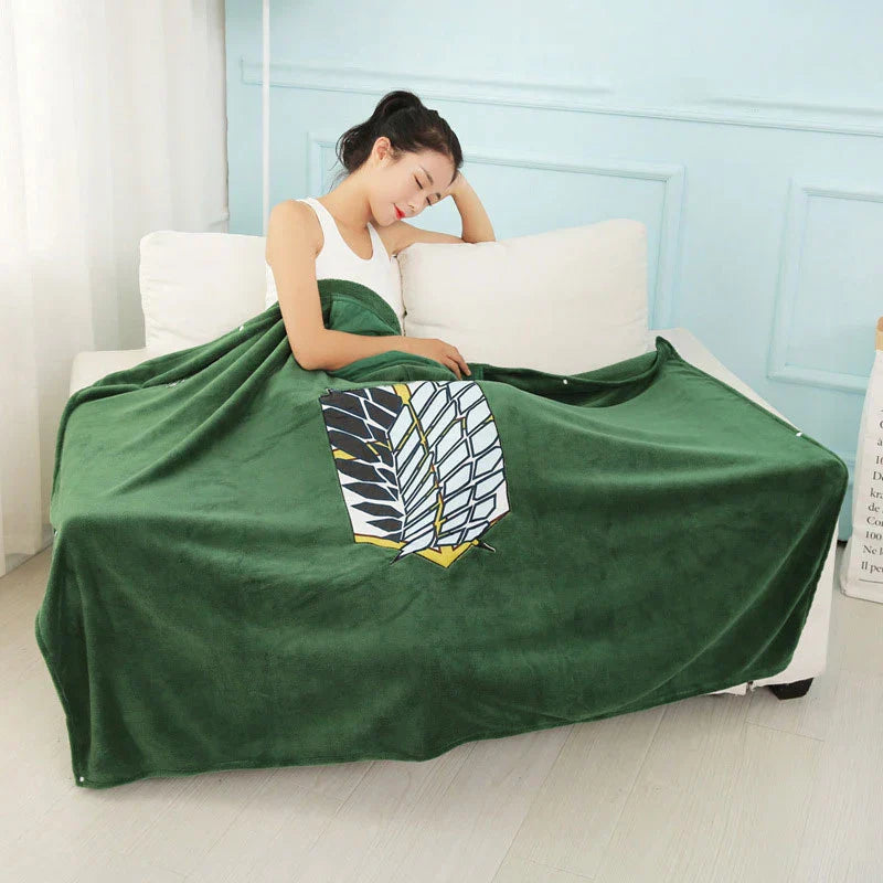 Attack on Titan Throw Blanket Wearable Cloak Cape