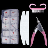 500Pcs/Box False Nails Tips Manicure Kit Nail File