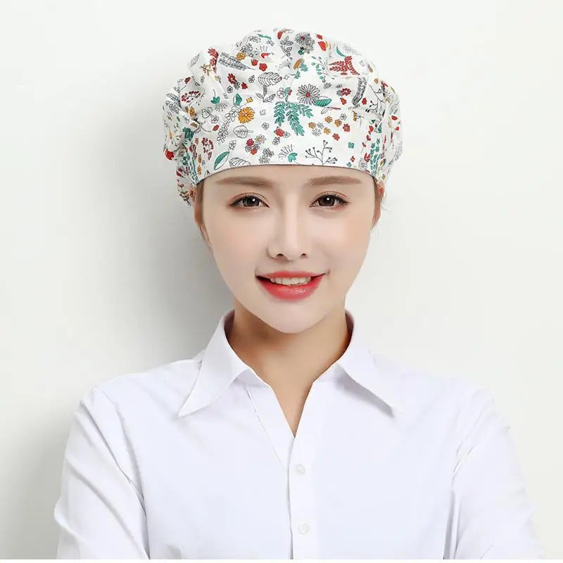 Cute Elastic Kitchen work Hats Restaurant Breathable chefs