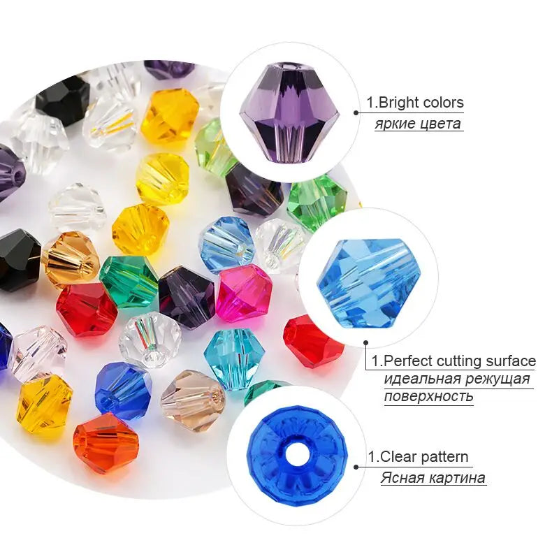 Wholesale 4mm6mm Bicone Beads glass beads Crystal Beads