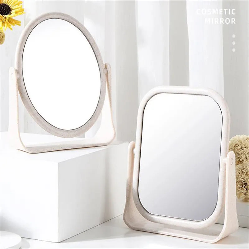 Portable Mirror Double-sided Simple Spin Assembly Desktop Makeup