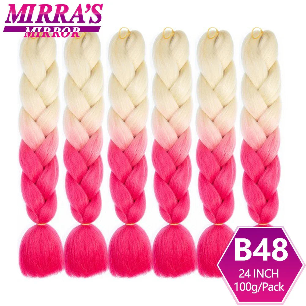 6 Bundle Braiding Hair 24 Inch Synthetic Jumbo