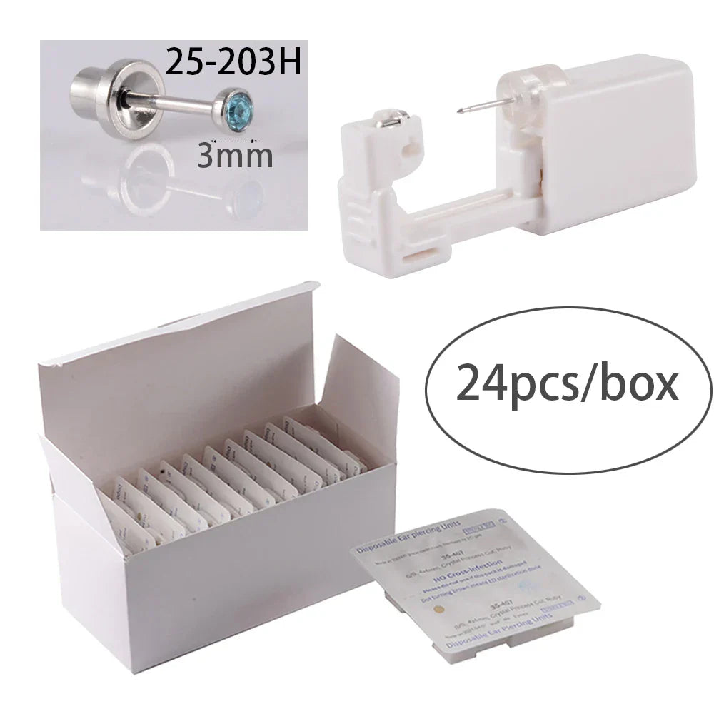 24pcs/Box NO PAIN Piercer Tool Machine Kit Stud