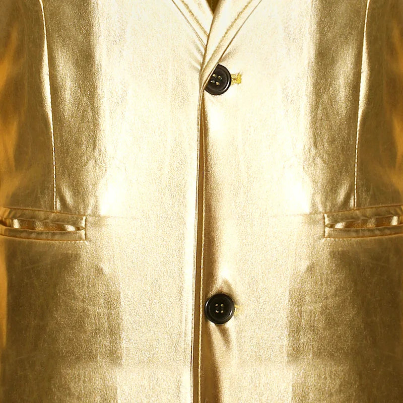 Men's Shiny Gold 2 Pieces Suits (Blazer+Pants) Terno