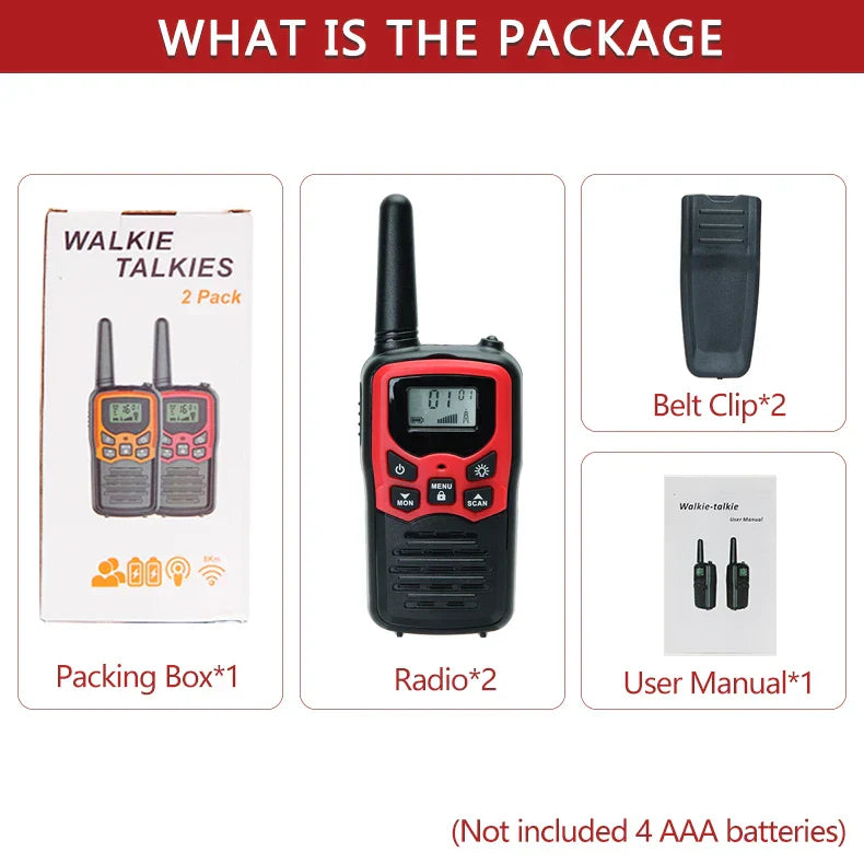 2/4/6 PCS ABBREE Walkie Talkie PMR/FRS UHF Mini