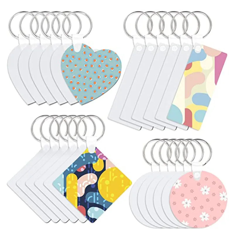 122430Pcs Sublimation Blank Keychains Thermal Transfer Key Chain