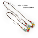 Colorful Irregular shape Ceramic Beads Neckalce artware Antique