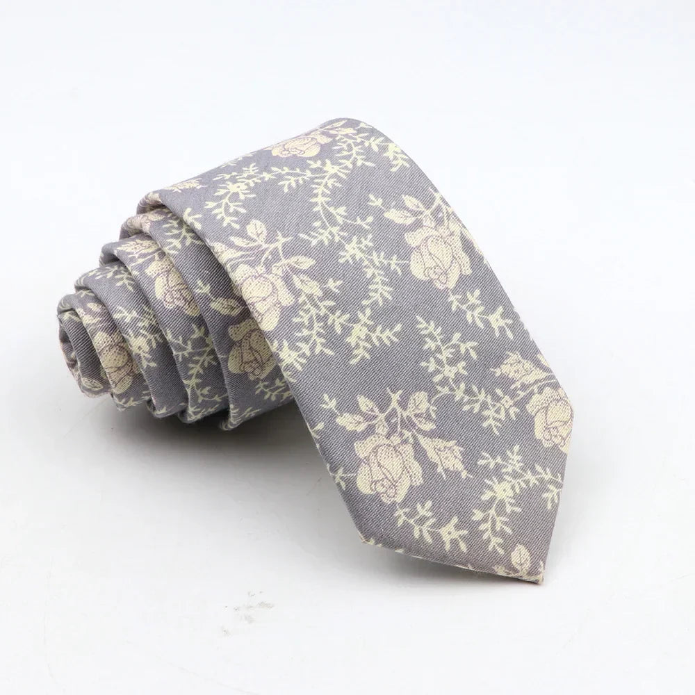 New Floral Tie For Men Skinny Casual Cotton