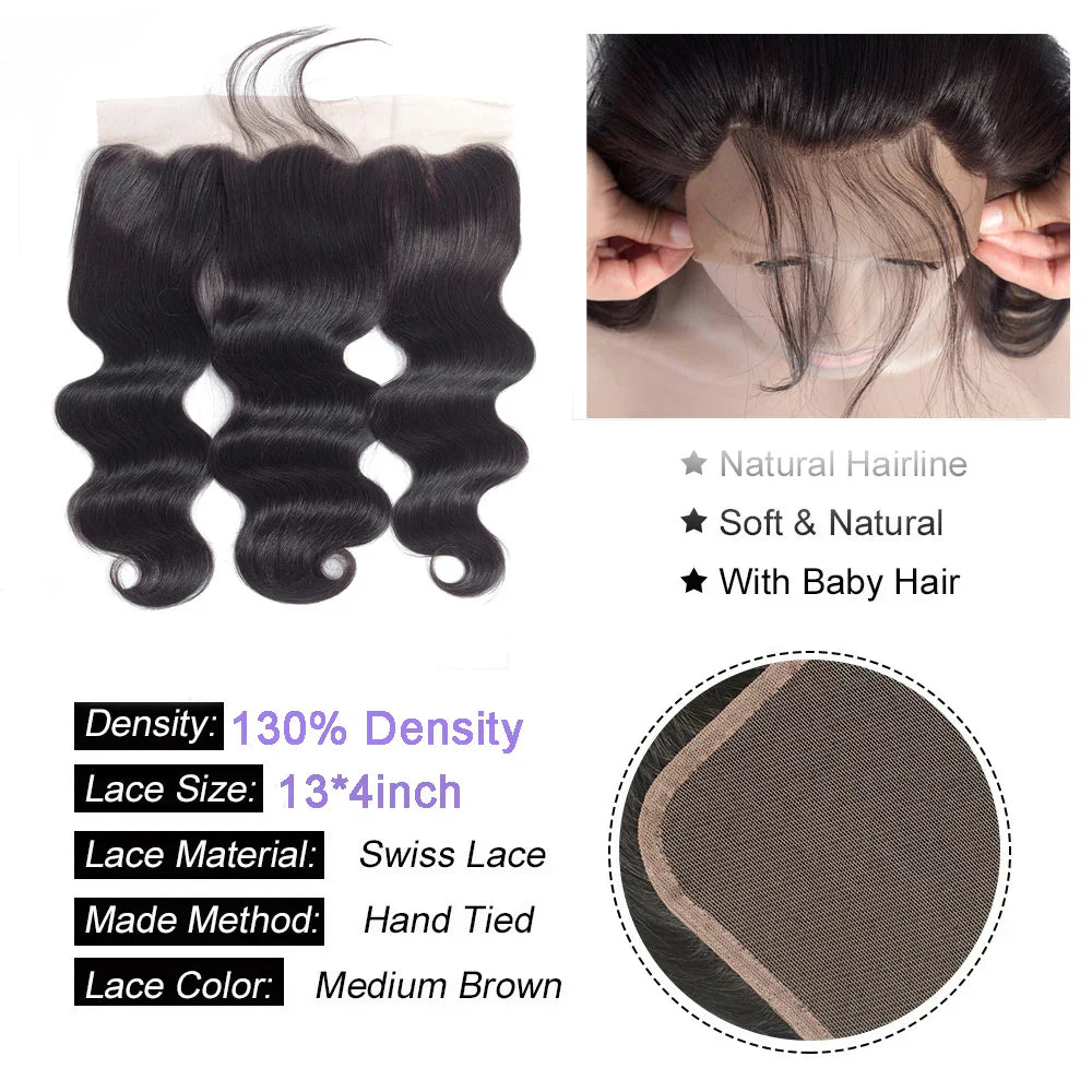 Beaudiva Human Hair Bundles With HD Transparent Lace
