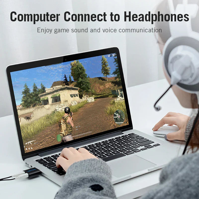 Vention USB Sound Card USB Audio Interface headphone