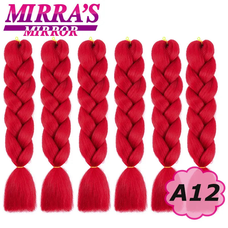 Synthetic Jumbo Braids Hair Omber Braiding Hair Extensions for Women Yaki Texture Black Blue Fake Hair Mirra’s Mirror