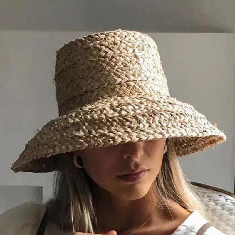 Fashion Women Wide Brim Raffia Hat Women Vacation