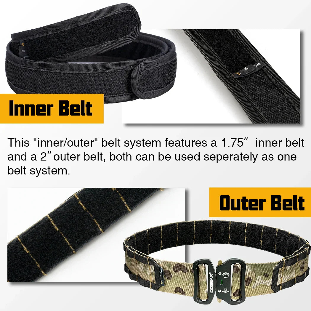 IDOGEAR Tactical 2 Inch Combat Belt Quick Release