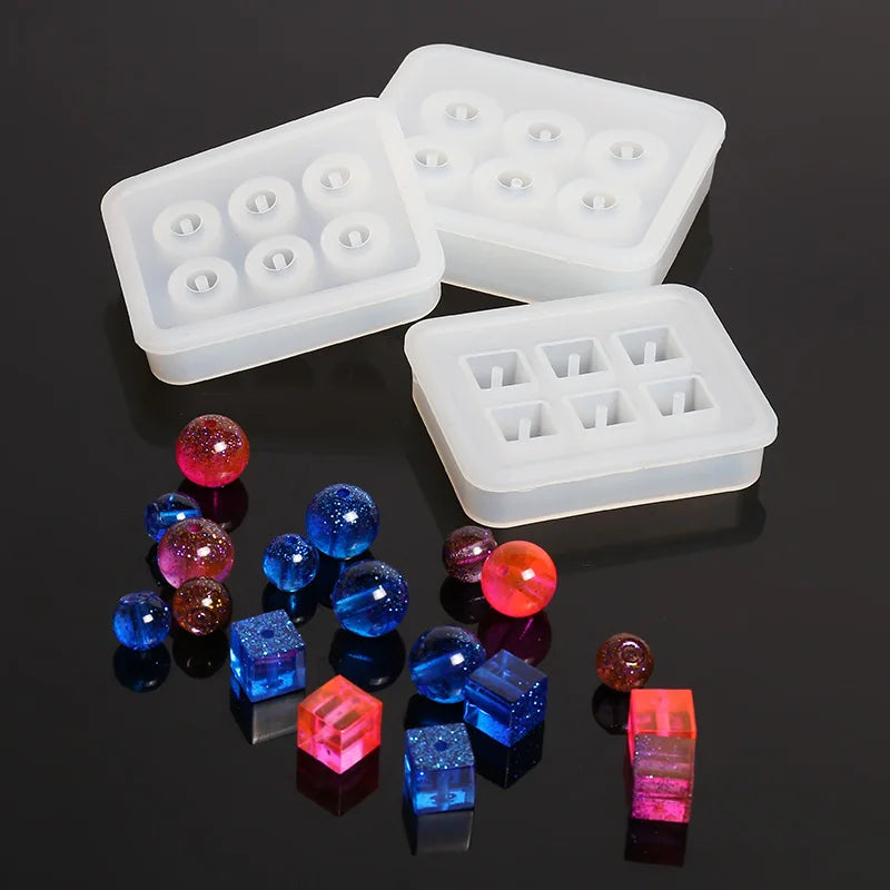 Round Square Faceted & Oval Beads Silicone Casting