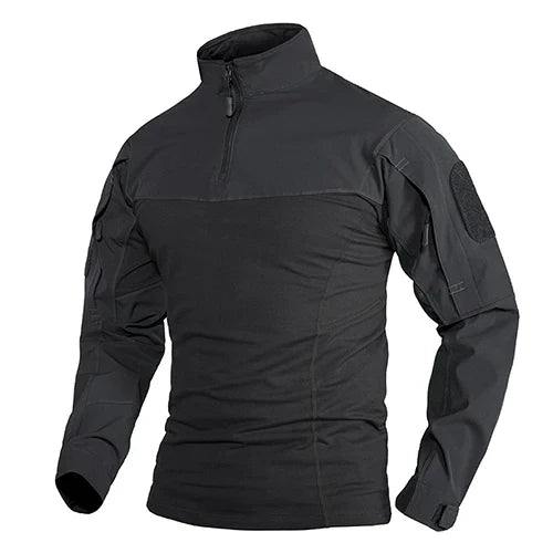 TACVASEN 1/4 Zipper Ripstops T-shirts With Zipper Pockets
